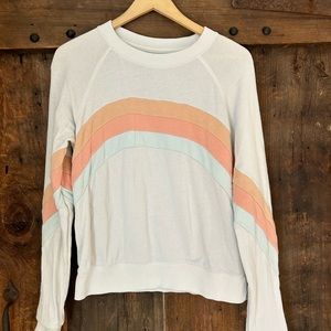 FAHERTY Molli Crew in Golden Hour sweatshirt round collar long sleeves. Size S.